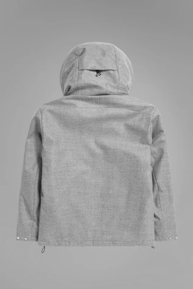 Men Norse Projects Outerwear Technical Jacket Loro Piana Clima System Wool Light Grey Melange