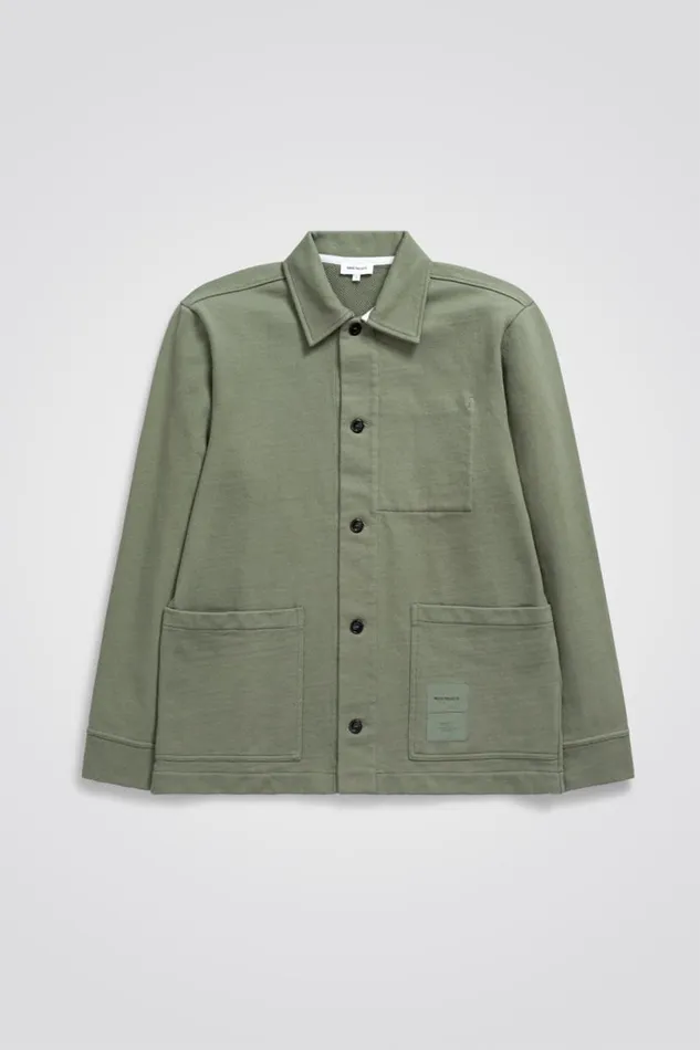 Men Norse Projects Overshirts Jorn Tab Series Overshirt Dried Sage Green