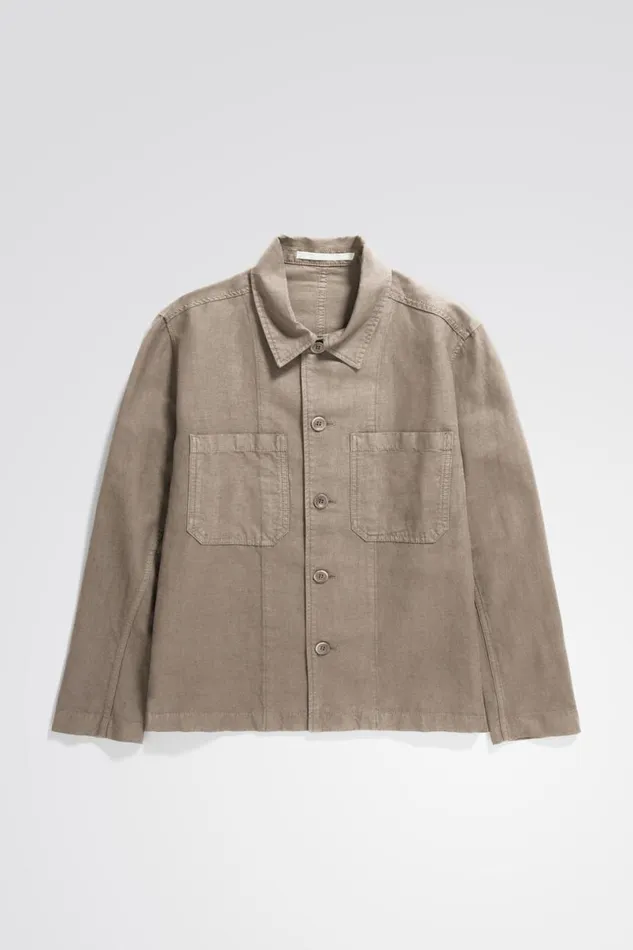 Men Norse Projects Overshirts Tyge Cotton Linen Overshirt Clay