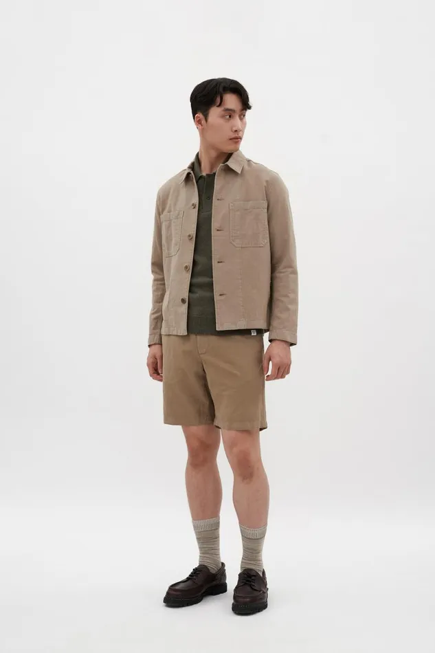 Men Norse Projects Overshirts Tyge Cotton Linen Overshirt Clay