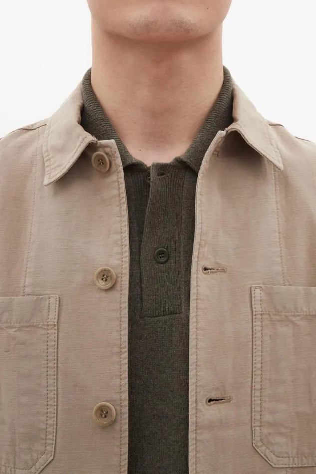 Men Norse Projects Overshirts Tyge Cotton Linen Overshirt Clay