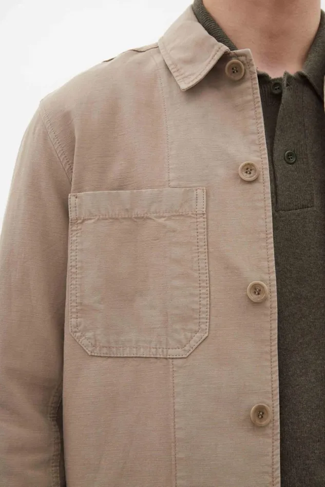 Men Norse Projects Overshirts Tyge Cotton Linen Overshirt Clay