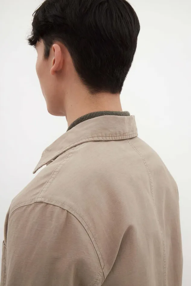 Men Norse Projects Overshirts Tyge Cotton Linen Overshirt Clay