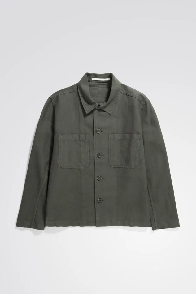 Men Norse Projects Overshirts Tyge Cotton Linen Overshirt Spruce Green