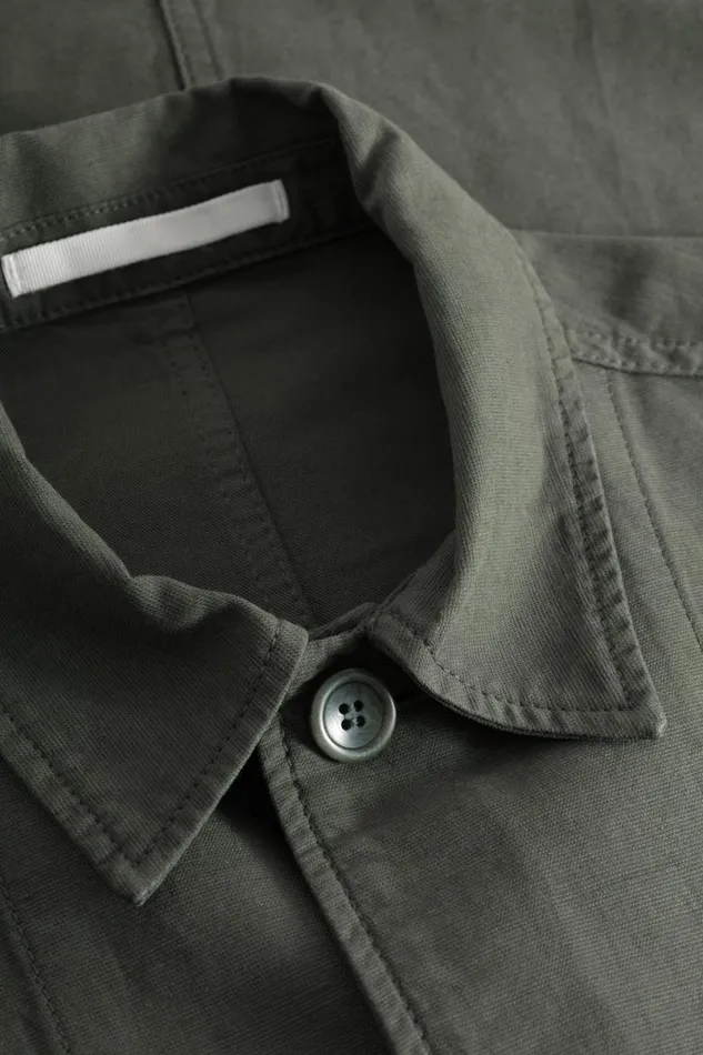 Men Norse Projects Overshirts Tyge Cotton Linen Overshirt Spruce Green