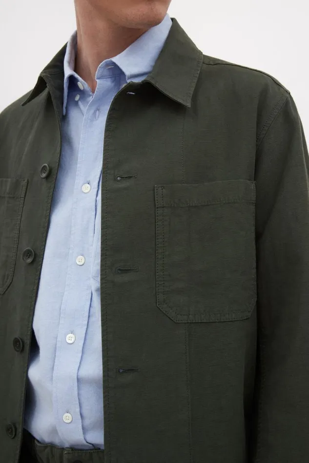 Men Norse Projects Overshirts Tyge Cotton Linen Overshirt Spruce Green