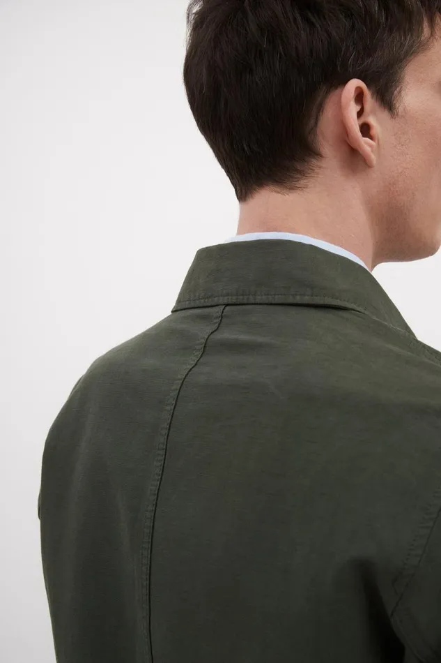 Men Norse Projects Overshirts Tyge Cotton Linen Overshirt Spruce Green