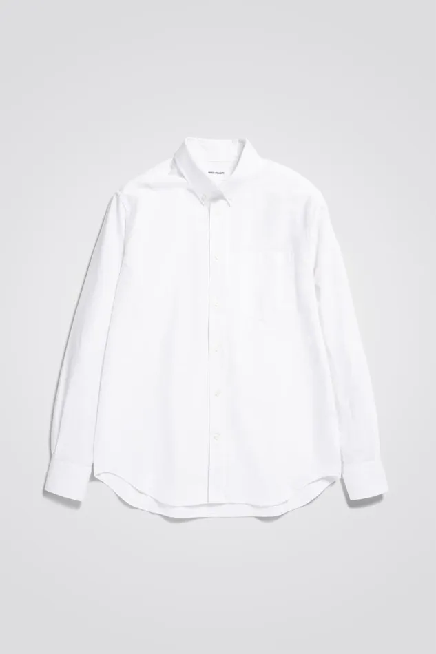 Men Norse Projects Shirting Algot Oxford Monogram Shirt White