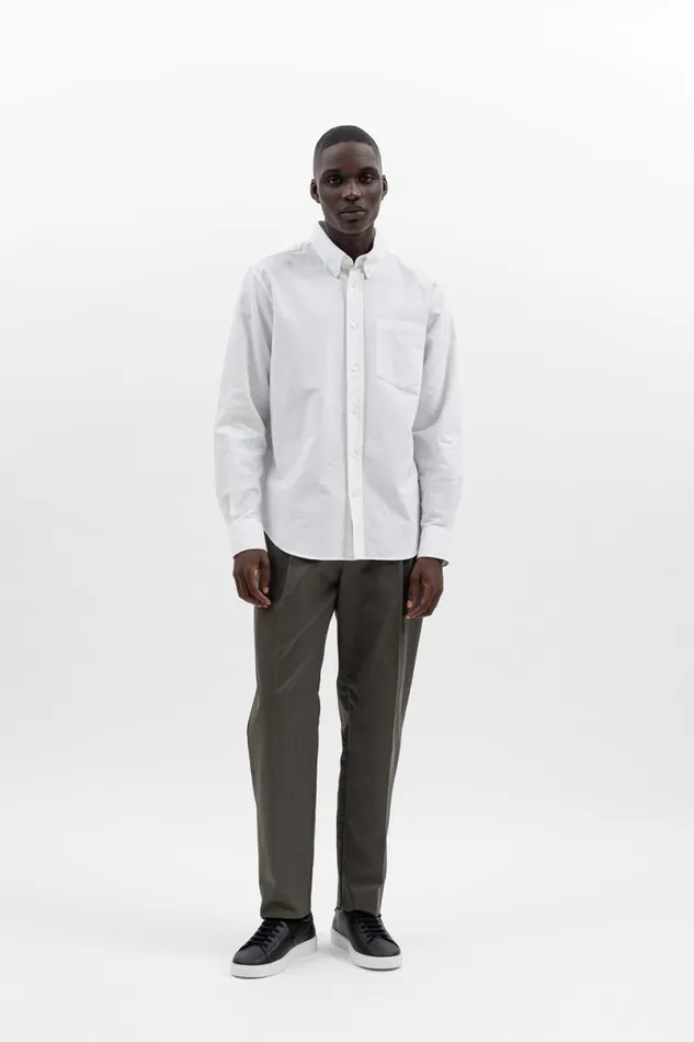 Men Norse Projects Shirting Algot Oxford Monogram Shirt White