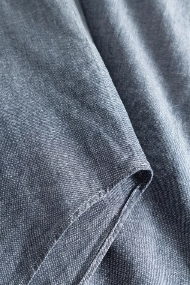 Men Norse Projects Shirting Algot Relaxed Cotton Linen Shirt Dark Navy