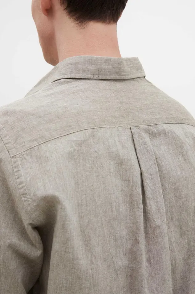 Men Norse Projects Shirting Algot Relaxed Cotton Linen Shirt Ivy Green