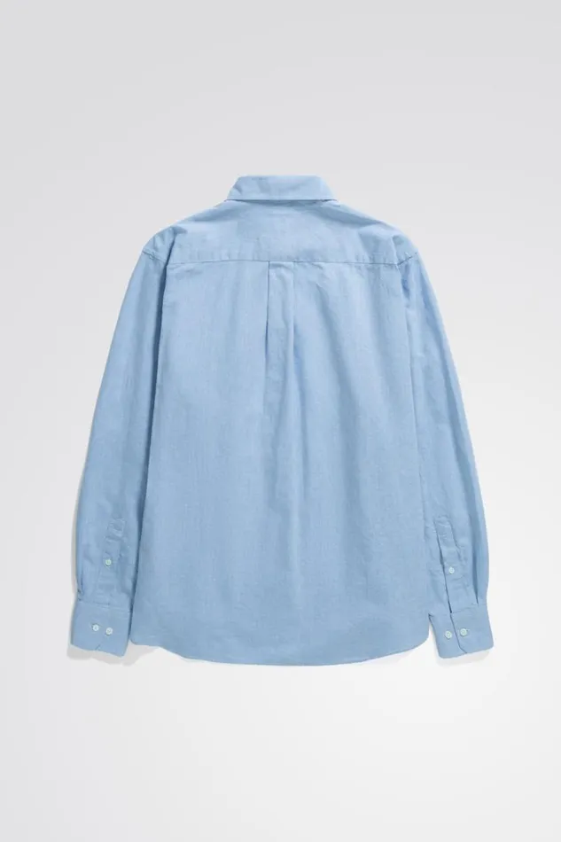 Men Norse Projects Shirting Algot Relaxed Cotton Linen Shirt Pale Blue