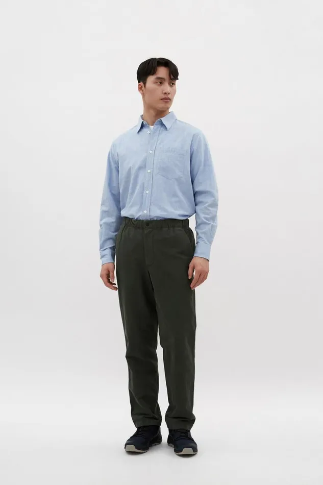 Men Norse Projects Shirting Algot Relaxed Cotton Linen Shirt Pale Blue