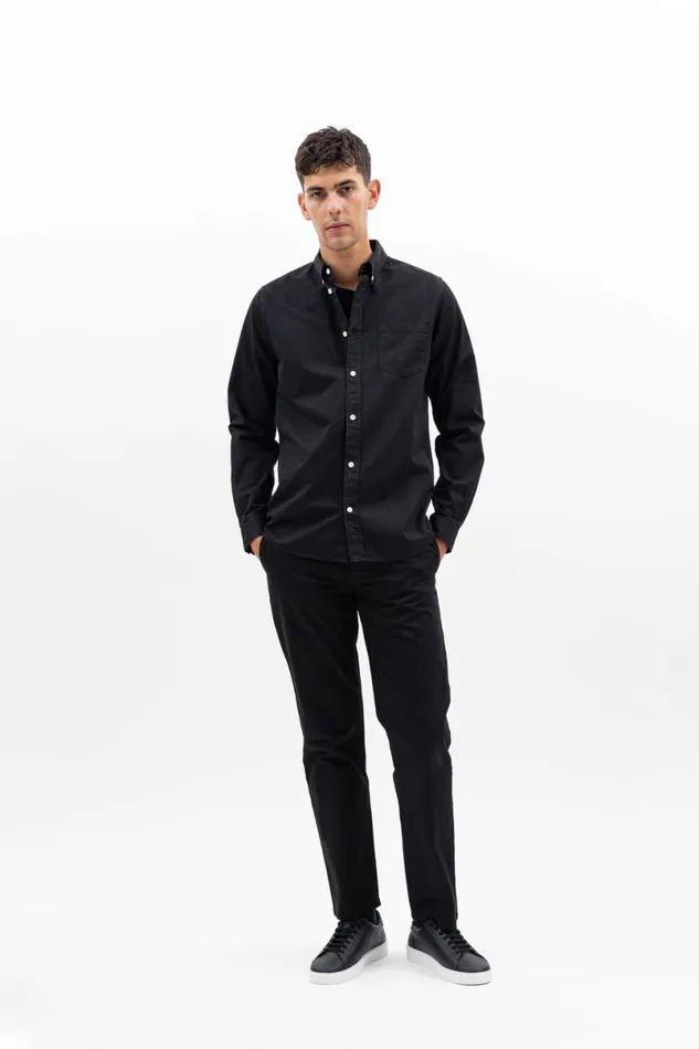Men Norse Projects Shirting Anton Brushed Flannel Black