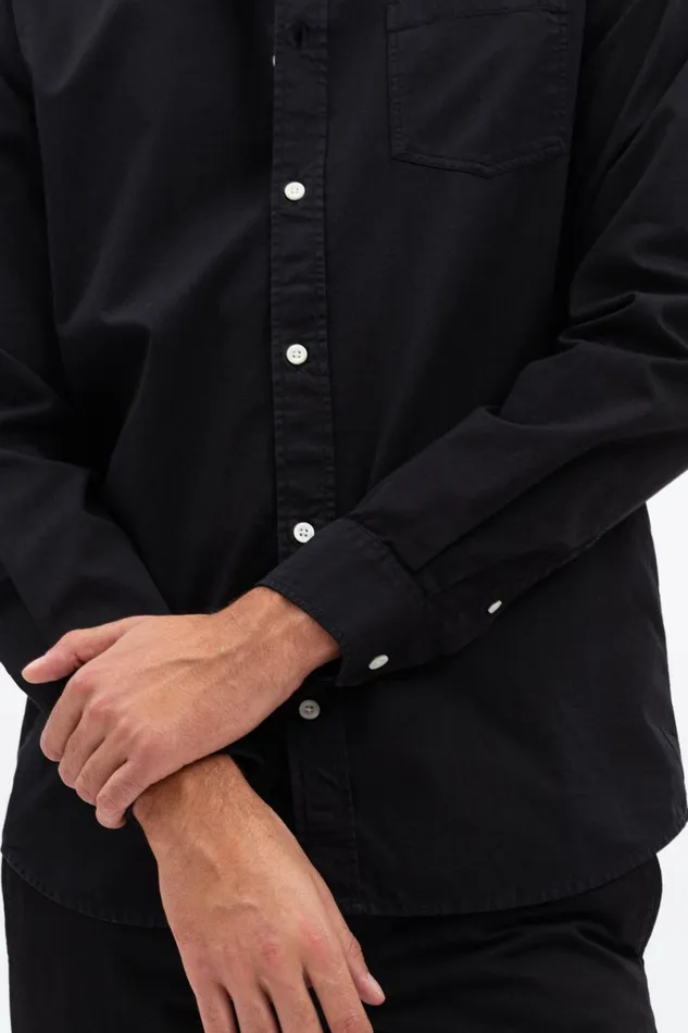 Men Norse Projects Shirting Anton Brushed Flannel Black