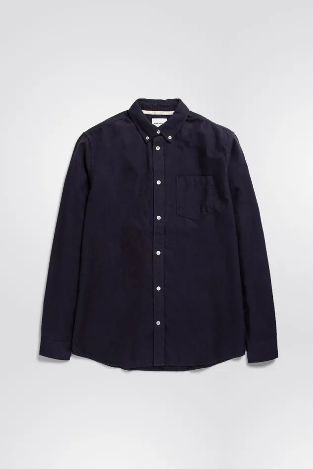 Men Norse Projects Shirting Anton Brushed Flannel Dark Navy