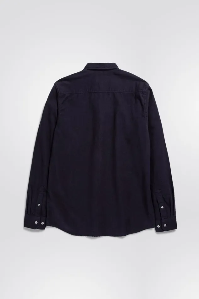 Men Norse Projects Shirting Anton Brushed Flannel Dark Navy