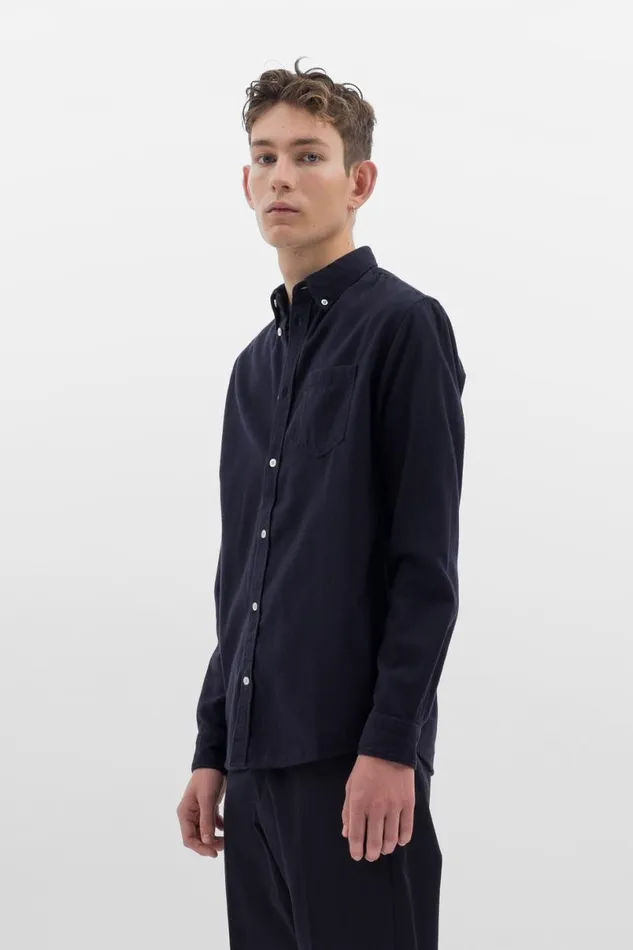 Men Norse Projects Shirting Anton Brushed Flannel Dark Navy