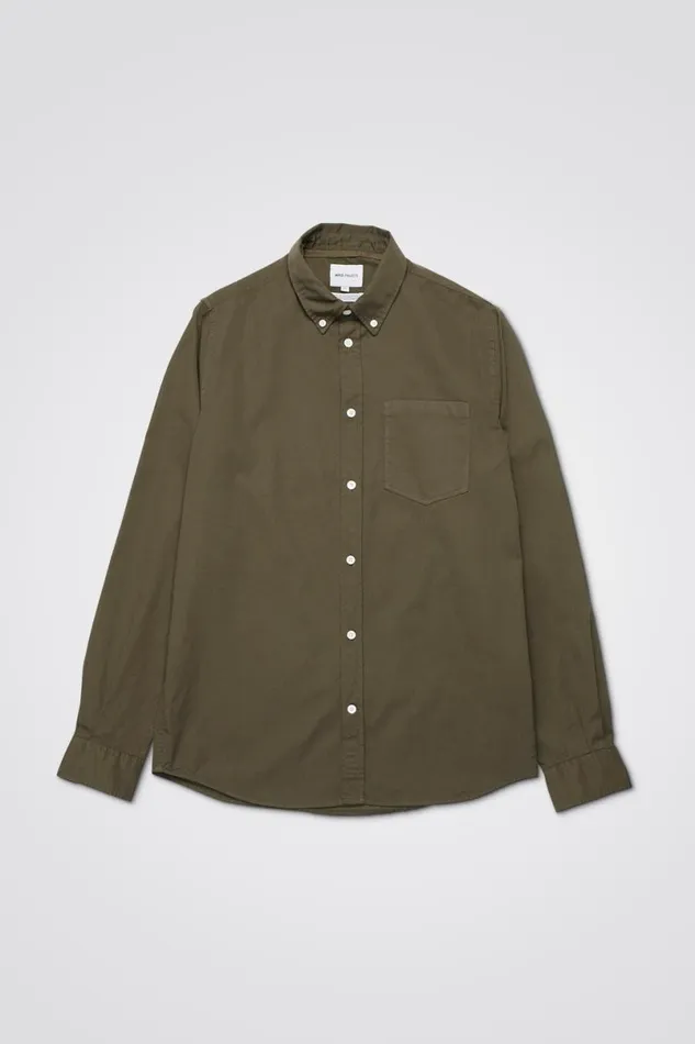 Men Norse Projects Shirting Anton Light Twill Shirt Army Green
