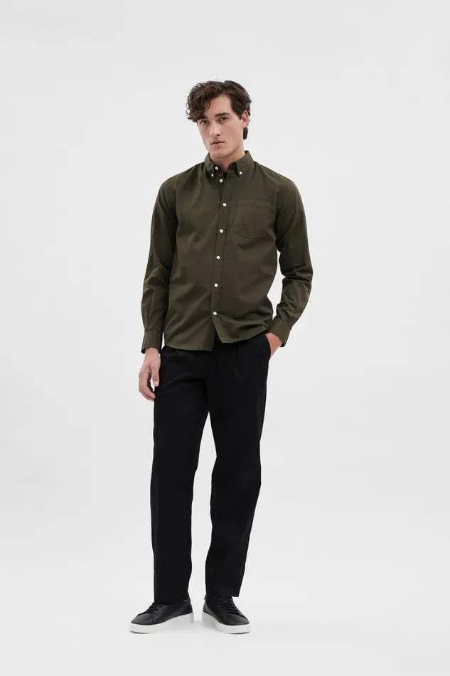 Men Norse Projects Shirting Anton Light Twill Shirt Army Green