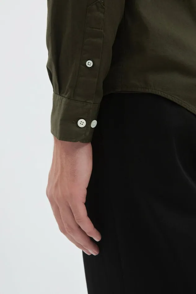 Men Norse Projects Shirting Anton Light Twill Shirt Army Green