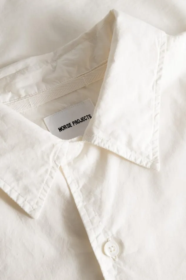 Men Norse Projects Shirting Carsten Cotton Tencel Shirt Enamel White