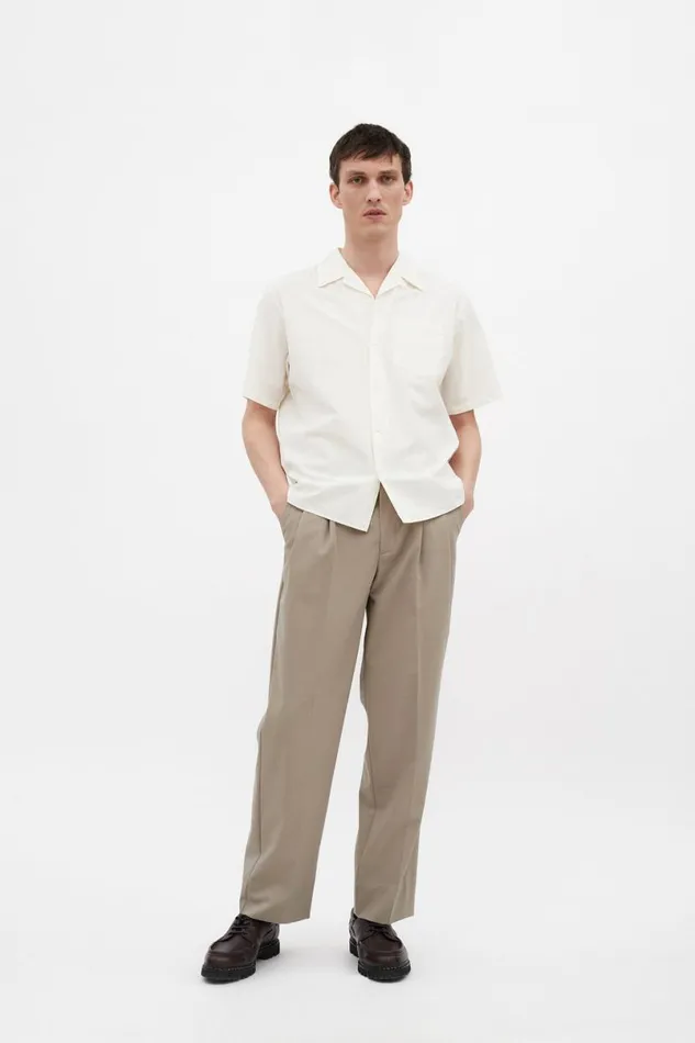 Men Norse Projects Shirting Carsten Cotton Tencel Shirt Enamel White