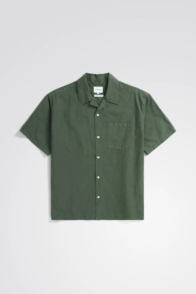 Men Norse Projects Shirting Carsten Cotton Tencel Shirt Spruce Green