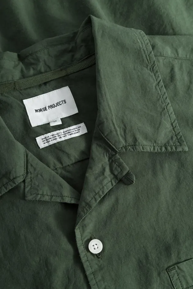 Men Norse Projects Shirting Carsten Cotton Tencel Shirt Spruce Green