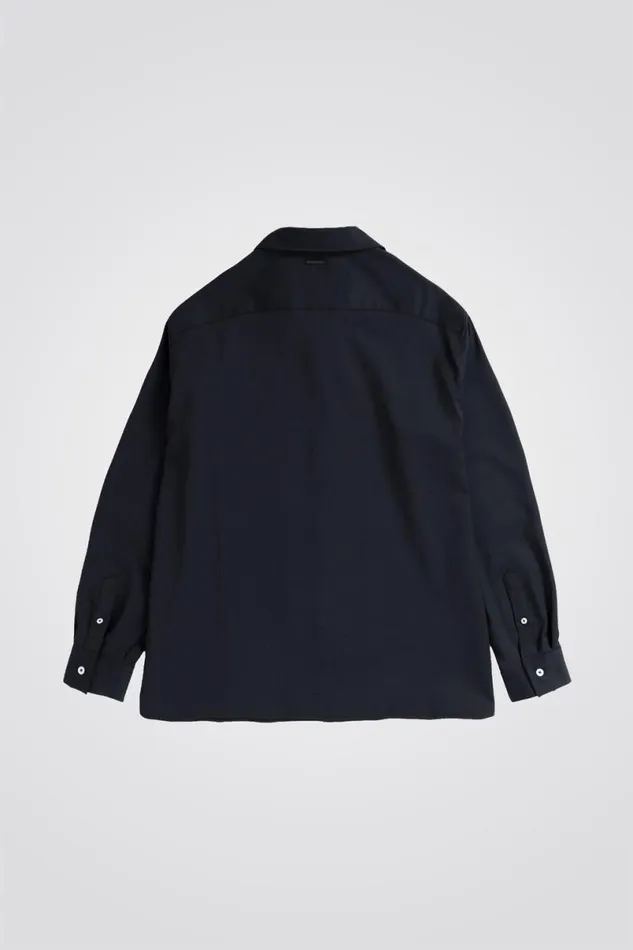 Men Norse Projects Shirting Carsten Light Wool LS Shirt Dark Navy