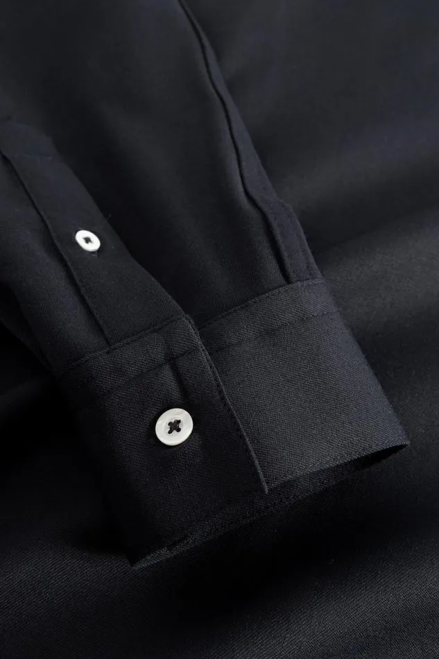 Men Norse Projects Shirting Carsten Light Wool LS Shirt Dark Navy