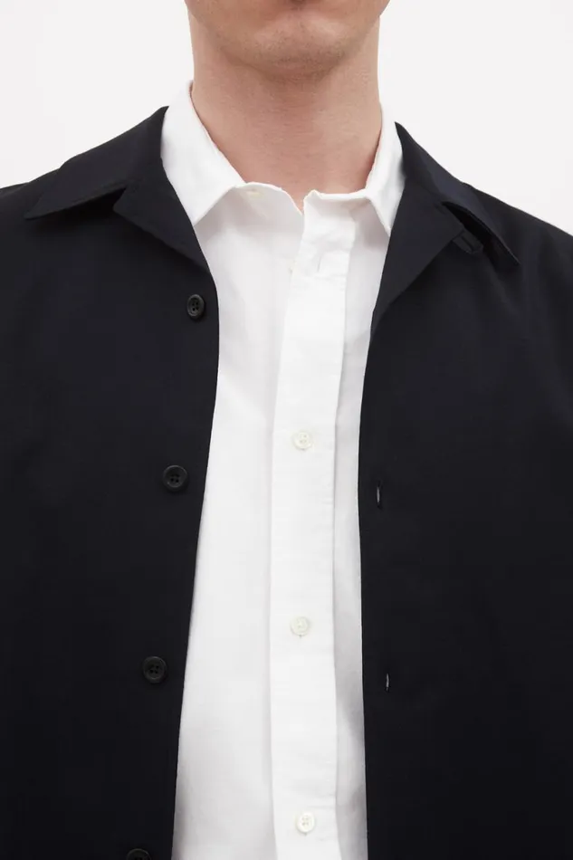Men Norse Projects Shirting Carsten Light Wool LS Shirt Dark Navy