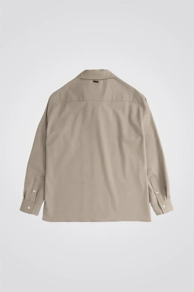 Men Norse Projects Shirting Carsten Light Wool LS Shirt Light Khaki