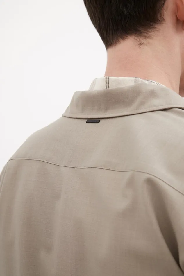 Men Norse Projects Shirting Carsten Light Wool LS Shirt Light Khaki