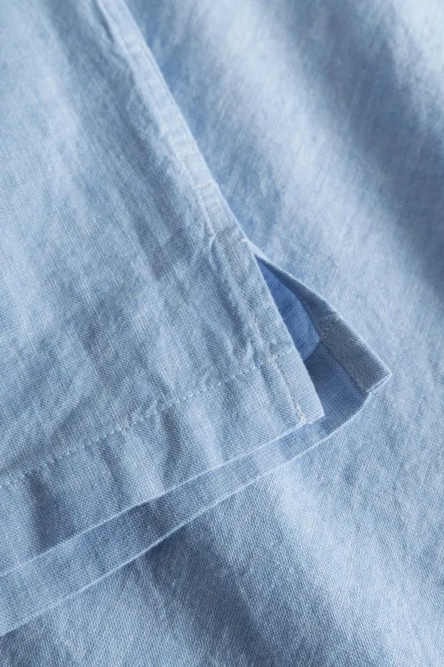 Men Norse Projects Shirting Ivan Relaxed Cotton Linen SS Shirt Pale Blue