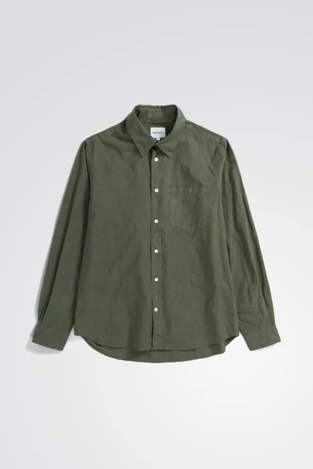 Men Norse Projects Shirting Osvald Tencel Spruce Green