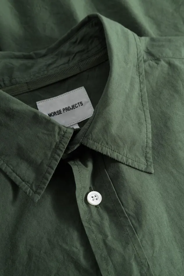 Men Norse Projects Shirting Osvald Tencel Spruce Green