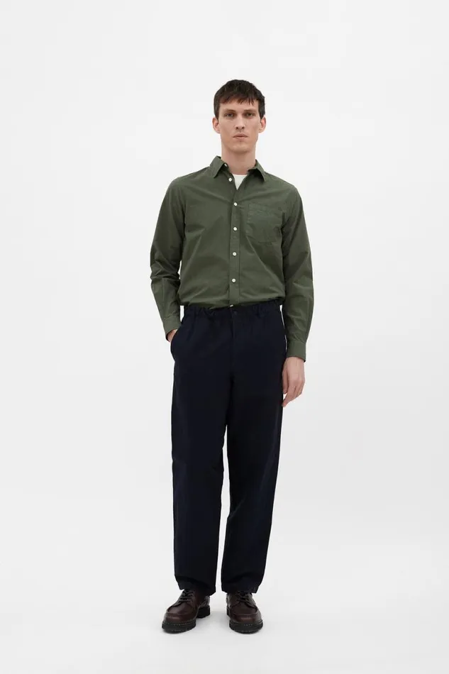 Men Norse Projects Shirting Osvald Tencel Spruce Green