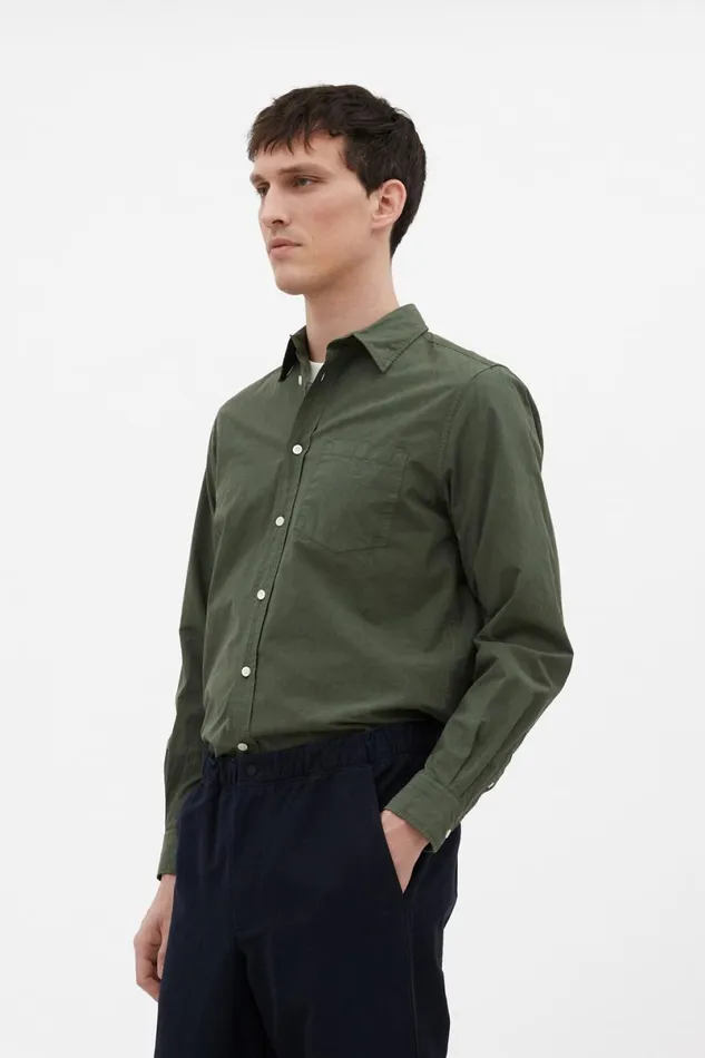 Men Norse Projects Shirting Osvald Tencel Spruce Green