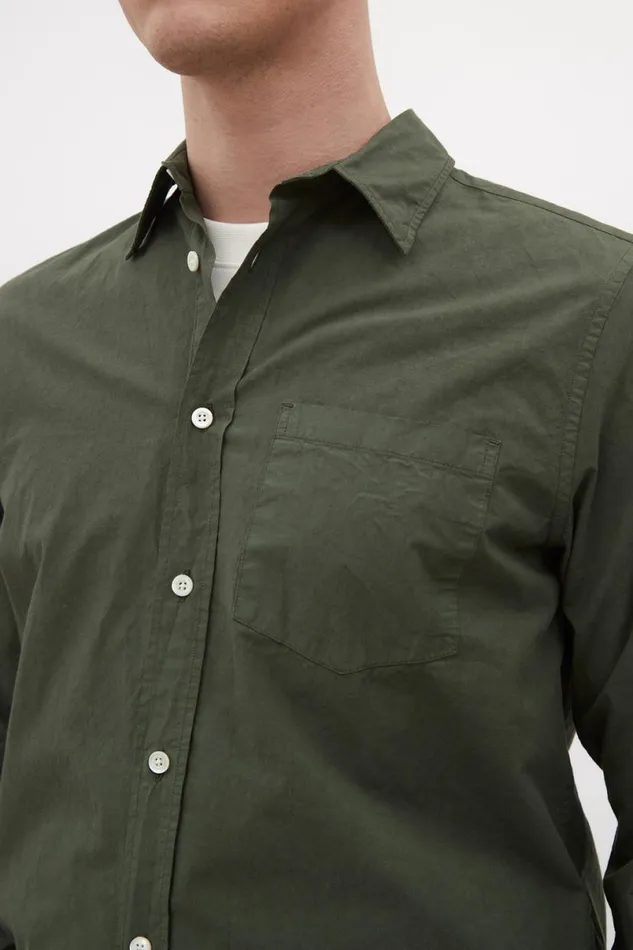 Men Norse Projects Shirting Osvald Tencel Spruce Green