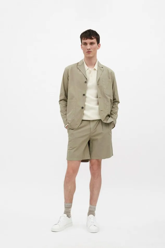 Men Norse Projects Shorts Benn Relaxed Typewriter Pleated Short Clay