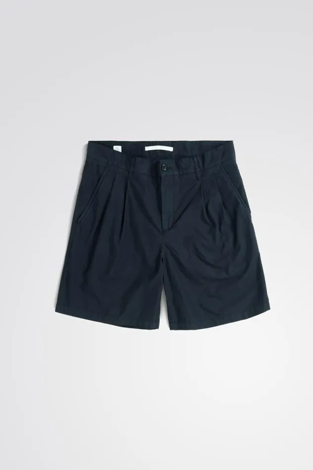 Men Norse Projects Shorts Benn Relaxed Typewriter Pleated Short Dark Navy