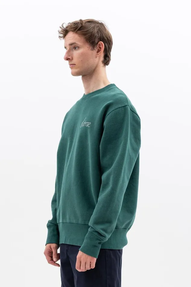 Men Norse Projects Sweatshirts Arne Chain Stitch Logo Dartmouth Green