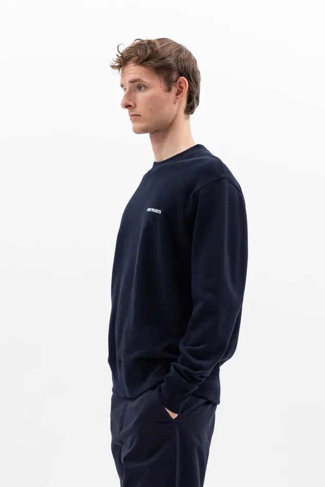 Men Norse Projects Sweatshirts Arne Logo Sweat Darknavy