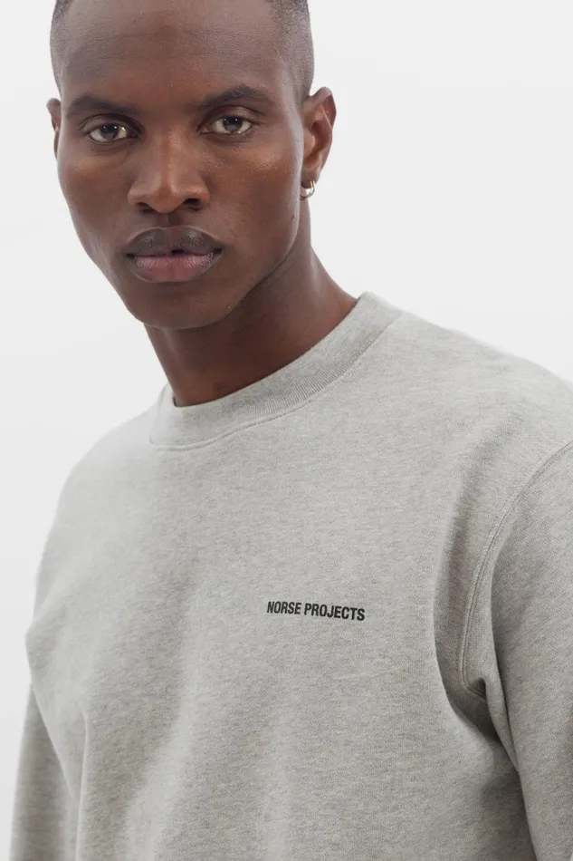 Men Norse Projects Sweatshirts Arne Logo Sweat Lightgreymelange