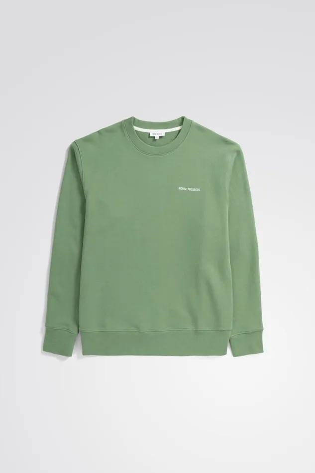 Men Norse Projects Sweatshirts Arne Logo Sweat Linden Green