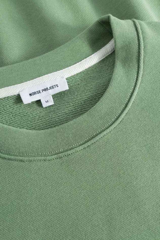 Men Norse Projects Sweatshirts Arne Logo Sweat Linden Green