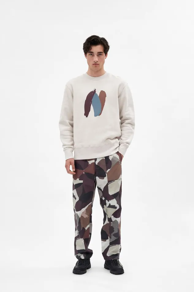 Men Norse Projects Sweatshirts Arne Paint N Logo Sweatshirt Marble White
