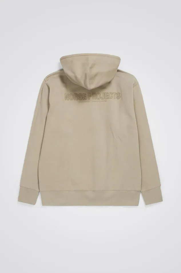 Men Norse Projects Sweatshirts Arne Relaxed Fleece N Logo Hoodie Sand