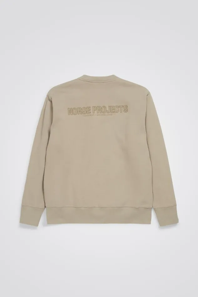 Men Norse Projects Sweatshirts Arne Relaxed Fleece N Logo Sweatshirt Sand